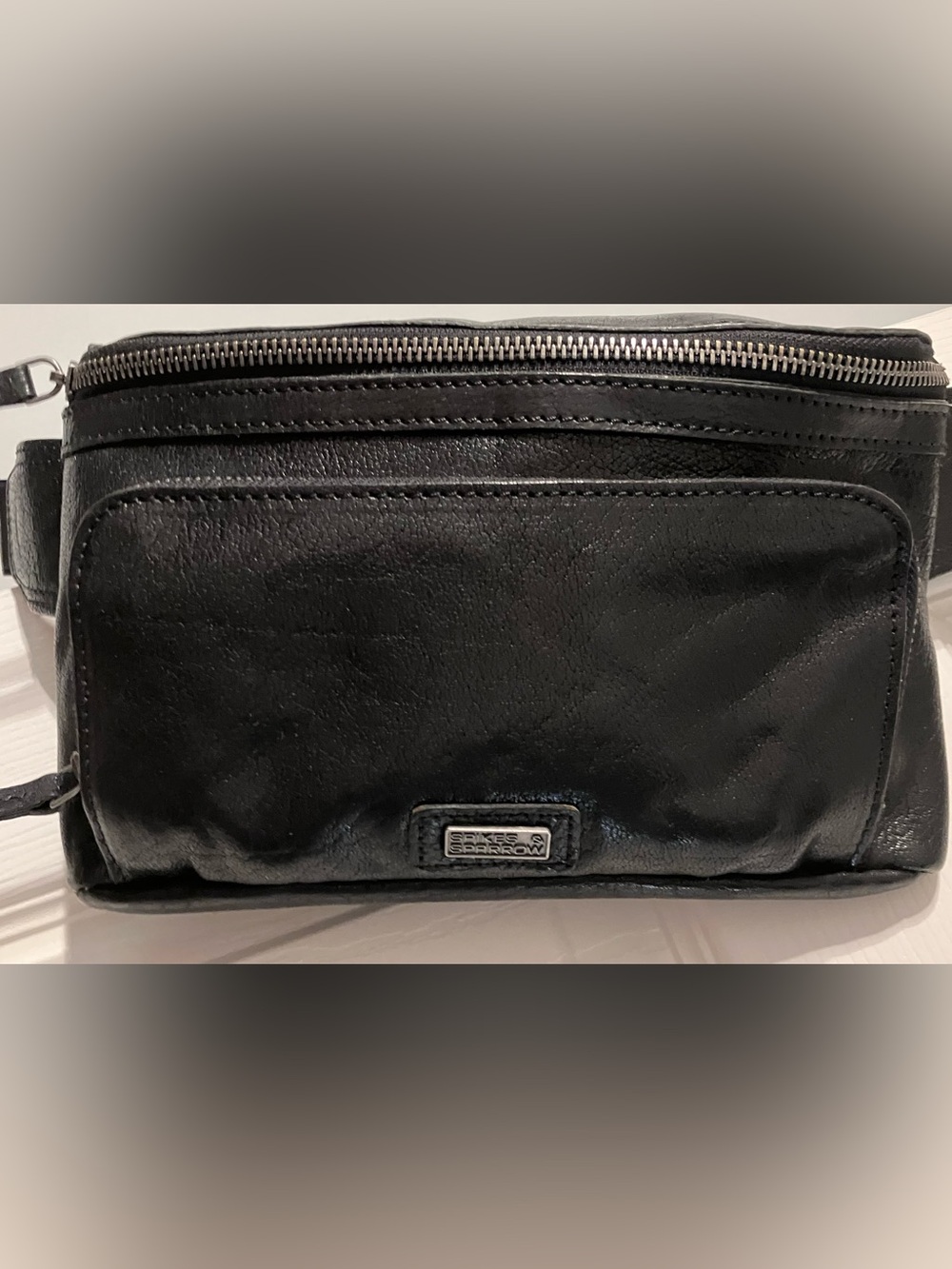 SPIKES & SPARROW LEATHER HIP BAG - OREGON - BLACK - Picture 12 of 15